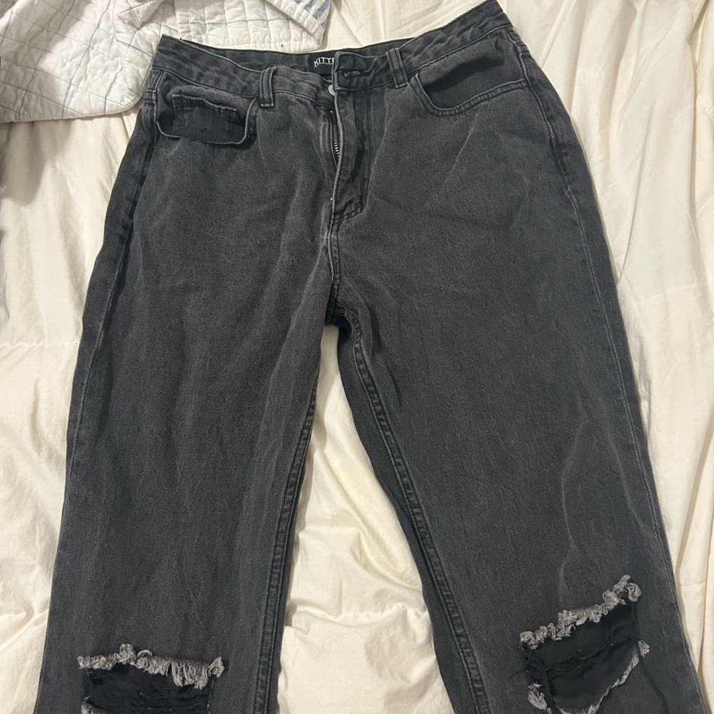 Kittenish Charcoal Denim Pants